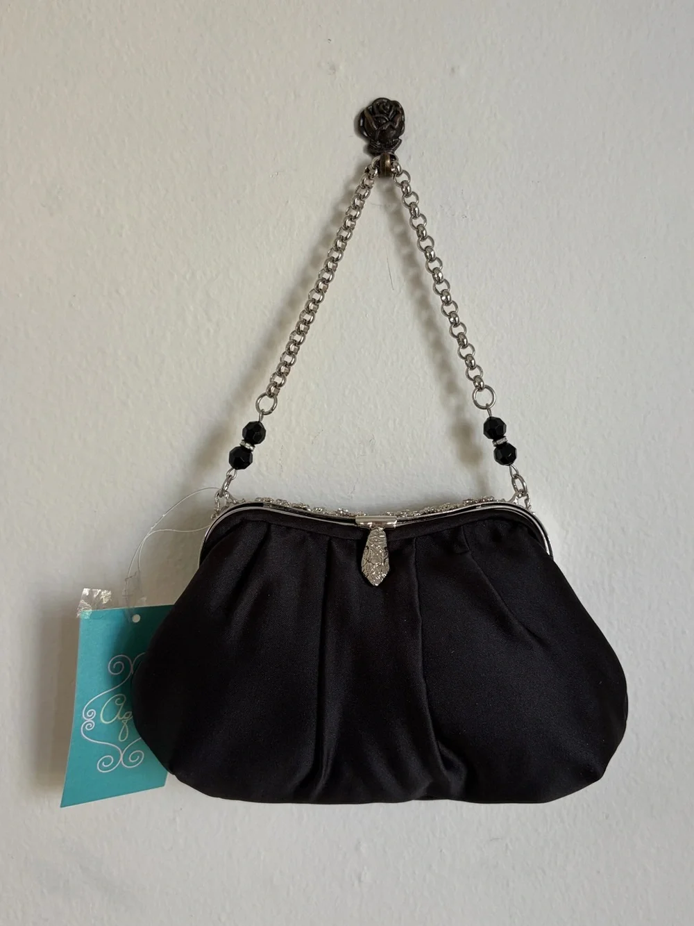 NWT Aqua Black Evening Bag